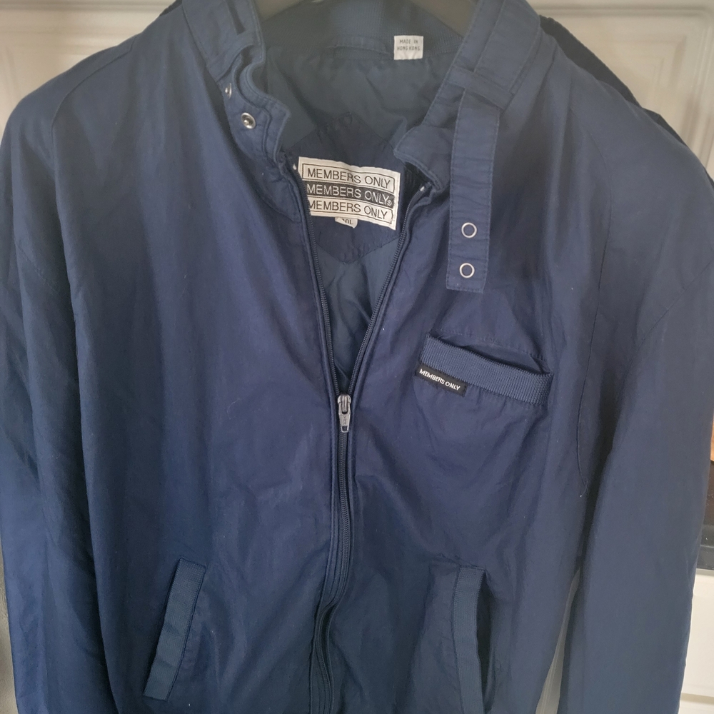 Vintage Members Only Navy Zip-Front Racer Jacket